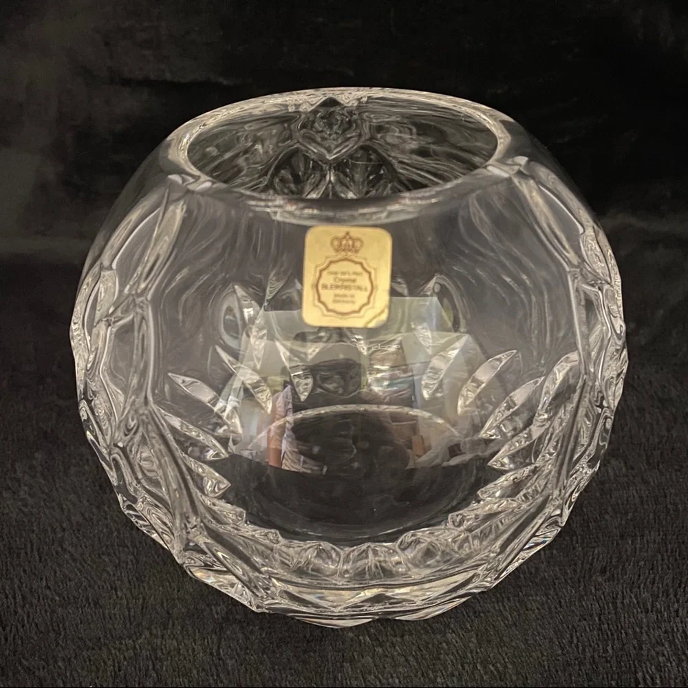 VINTAGE Bleikristall Hand Cut Lead Crystal Candy Bowl